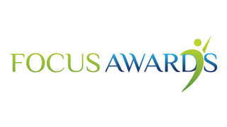 Logo of Focus Awards with a stylized figure on a white background